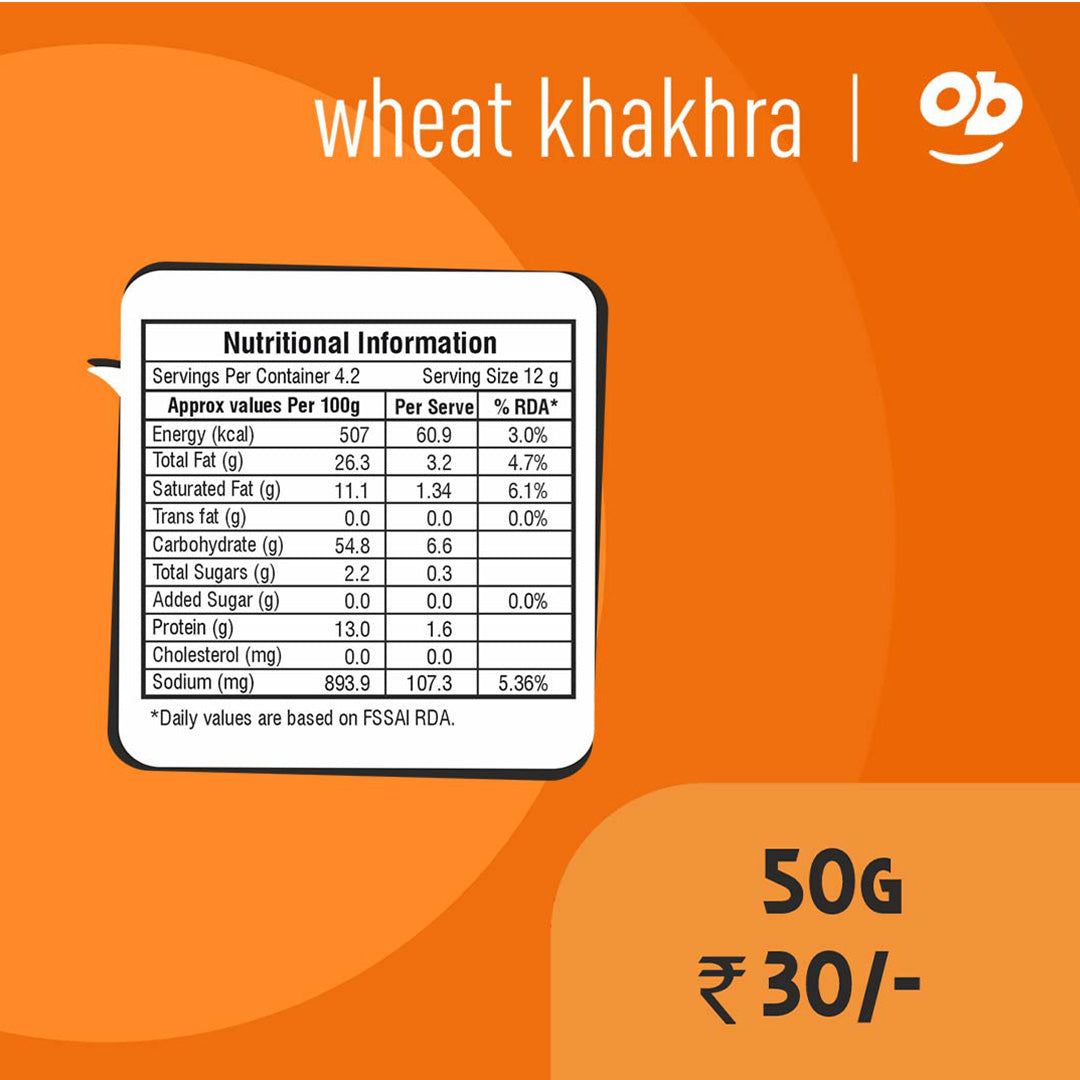 Roasted Wheat Khakhra - Chorafadi 50g
