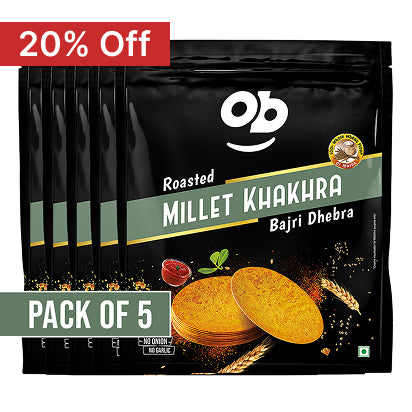 Roasted Bajri Round khakhra - 180g / pack of 5