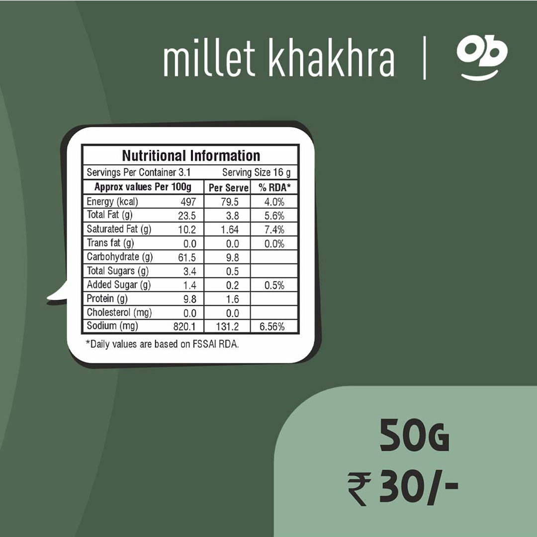 Roasted Millet Khakhra - Bajri Dhebra 50g
