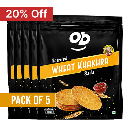 Roasted Sada Round khakhra - 180g / pack of 5