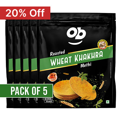 Roasted Methi Round khakhra - 180g / pack of 5