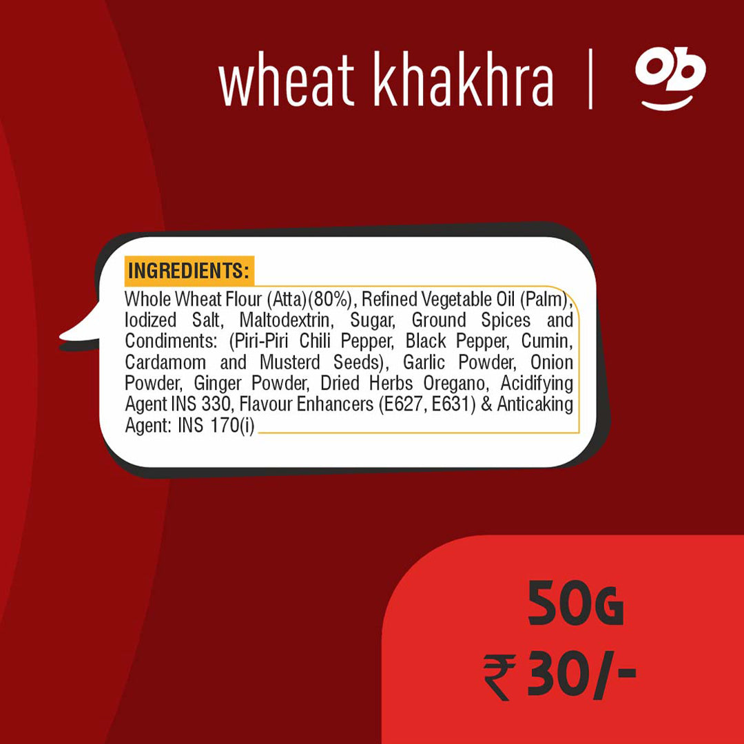 Roasted Wheat Khakhra - Peri-Peri 50g
